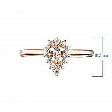 Punakultaiset sormus timanttikoru