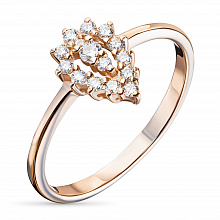 Punakultaiset sormus timanttikoru