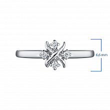 Hopeinen sormus timanttikoru