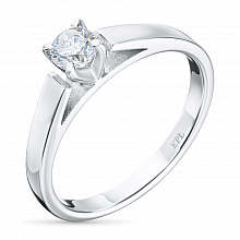 Valkokultainen sormus timanttikoru