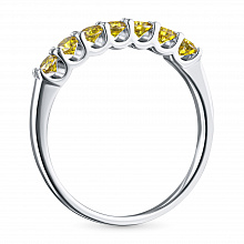 Valkokultainen sormus kasvatetut timantit