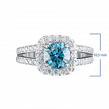 Valkokultainen sormus kasvatetut timantit