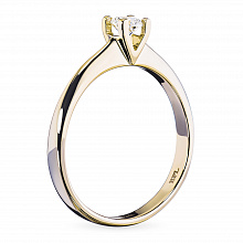 Keltakultainen sormus timanttikoru