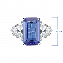 Sormus timanttikoru ja tansaniitilla