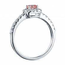 Valkokultainen sormus kasvatetut timantit