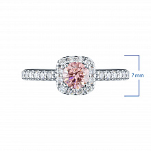 Valkokultainen sormus kasvatetut timantit