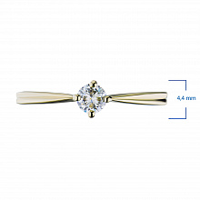 Keltakultainen sormus timanttikoru