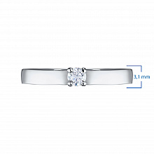 Valkokultainen sormus timanttikoru