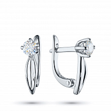 Valkokultainen korvakoru timanttikoru