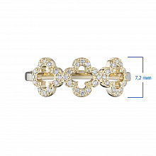 Keltakultainen sormus timanttikoru