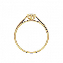 Keltakultainen sormus timanttikoru