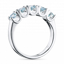 Valkokultainen sormus kasvatetut timantit