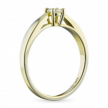 Keltakultainen sormus timanttikoru