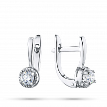 Valkokultainen korvakoru timanttikoru