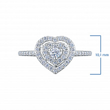 Hopeinen sormus kasvatetut timantit