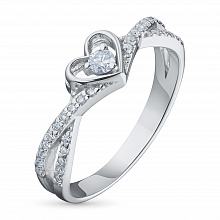 Valkokultainen sormus timanttikoru