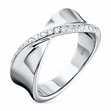 Valkokultainen sormus timanttikoru