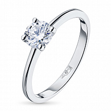 Valkokultainen sormus timanttikoru