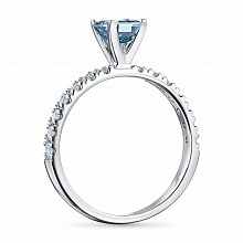 Valkokultainen sormus kasvatetut timantit