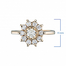 Punakultaiset sormus timanttikoru