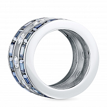 Valkokultainen sormus timanttikoru