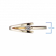 Keltakultainen sormus timanttikoru