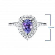 Sormus timanttikoru ja tansaniitilla