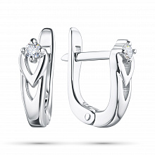 Valkokultainen korvakoru timanttikoru