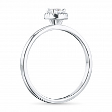 Valkokultainen sormus timanttikoru