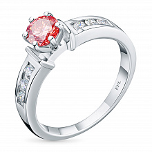 Valkokultainen sormus kasvatetut timantit