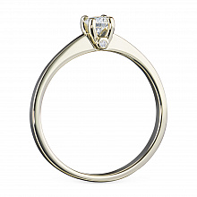 Keltakultainen sormus timanttikoru