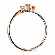 Punakultaiset sormus timanttikoru