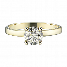 Keltakultainen sormus timanttikoru