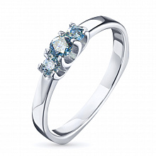 Valkokultainen sormus kasvatetut timantit