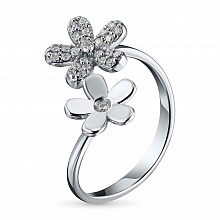 Valkokultainen sormus timanttikoru