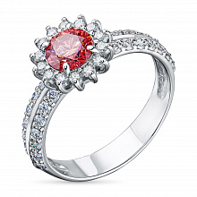 Valkokultainen sormus kasvatetut timantit