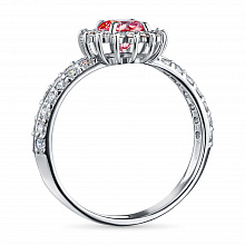 Valkokultainen sormus kasvatetut timantit