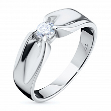 Valkokultainen sormus timanttikoru