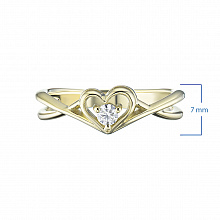 Keltakultainen sormus timanttikoru