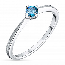 Valkokultainen sormus jossa kasvanut timantti