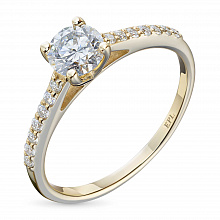 Keltakultainen sormus kasvatetut timantit