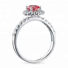 Valkokultainen sormus kasvatetut timantit