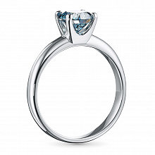 Valkokultainen sormus jossa kasvanut timantti