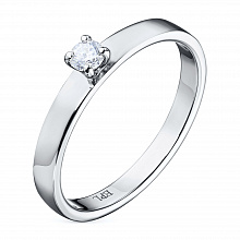 Valkokultainen sormus timanttikoru