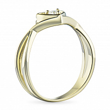 Keltakultainen sormus timanttikoru