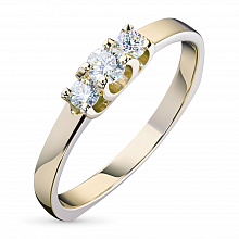 Keltakultainen sormus timanttikoru