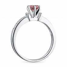 Valkokultainen sormus kasvatetut timantit