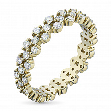 Keltakultainen sormus timanttikoru