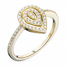 Keltakultainen sormus timanttikoru