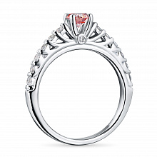 Valkokultainen sormus kasvatetut timantit